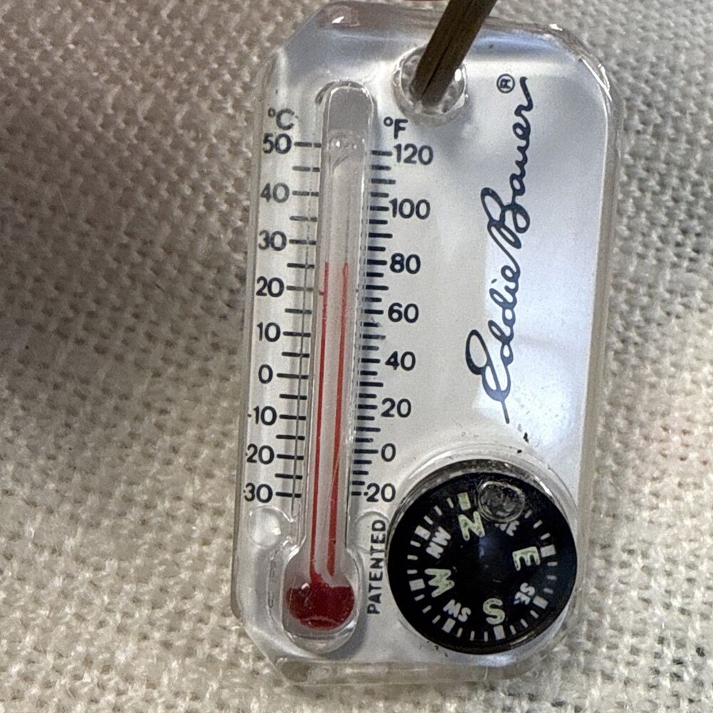 Eddie Bauer Thermometer Compass Mini Key Chain w/ Wind Chill 2”